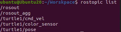 rostopic list output
